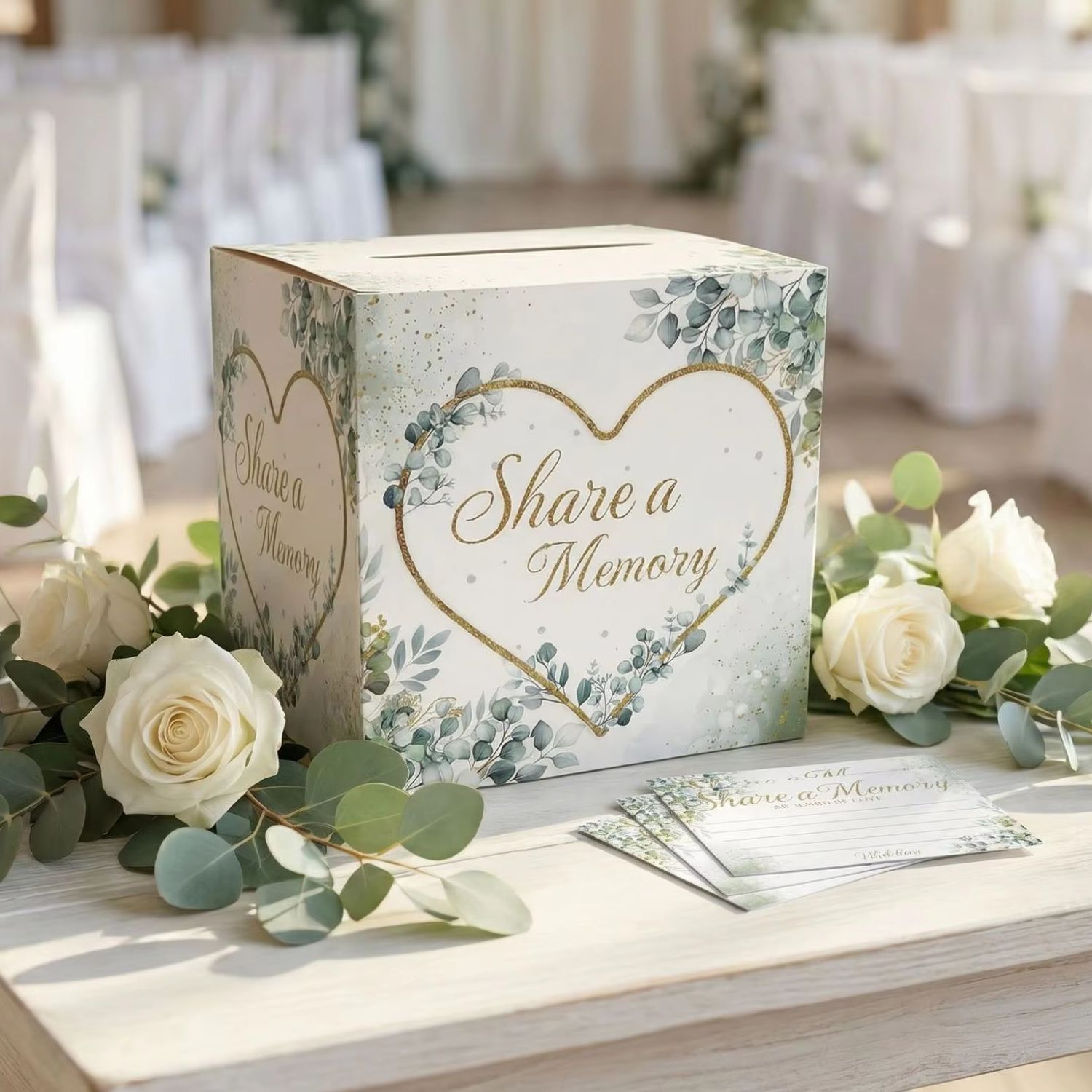Wedding Card Box - Witte bloemen bruiloft kaartendoos bruids baby