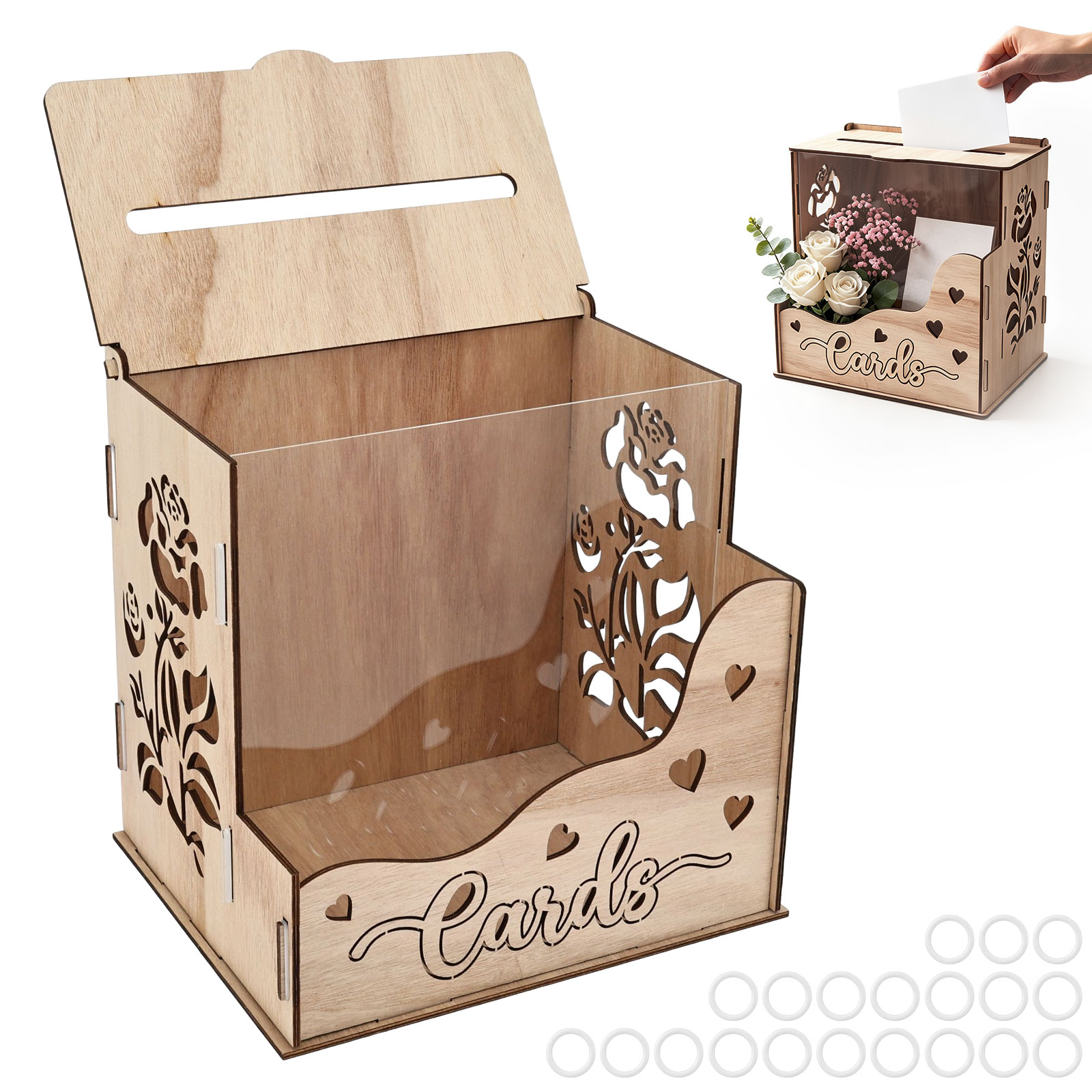 Houten feestkaartendoos met ac - Wedding Card Box recensie en prijs