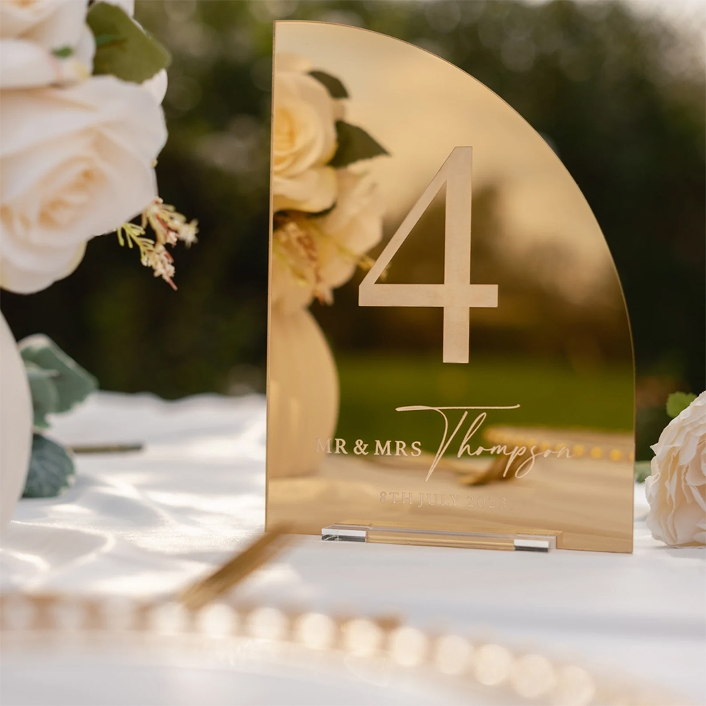 Gepersonaliseerd bruiloft barb - Table Number Gold recensie en prijs