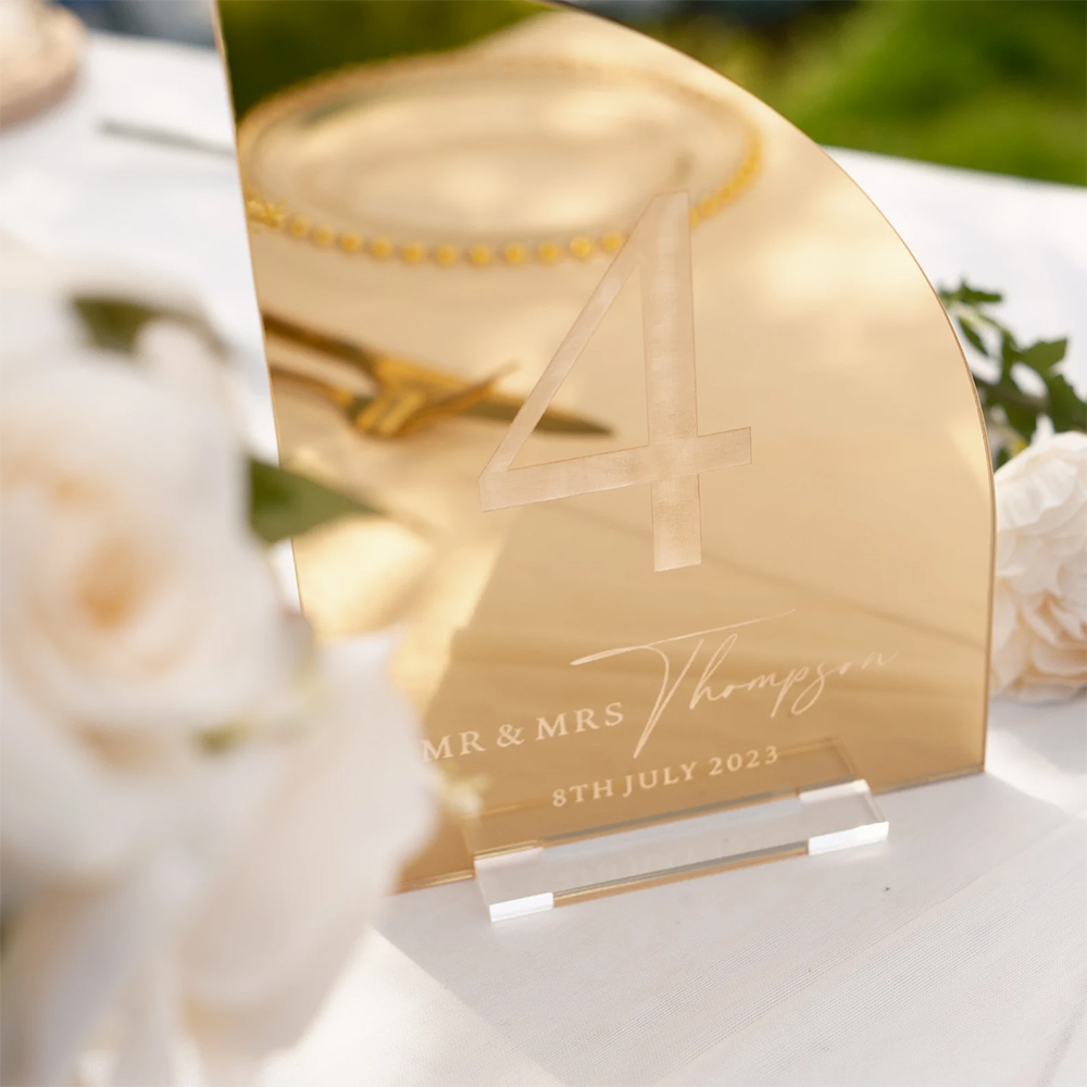 Gepersonaliseerd bruiloft barb - Table Number Gold recensie en prijs