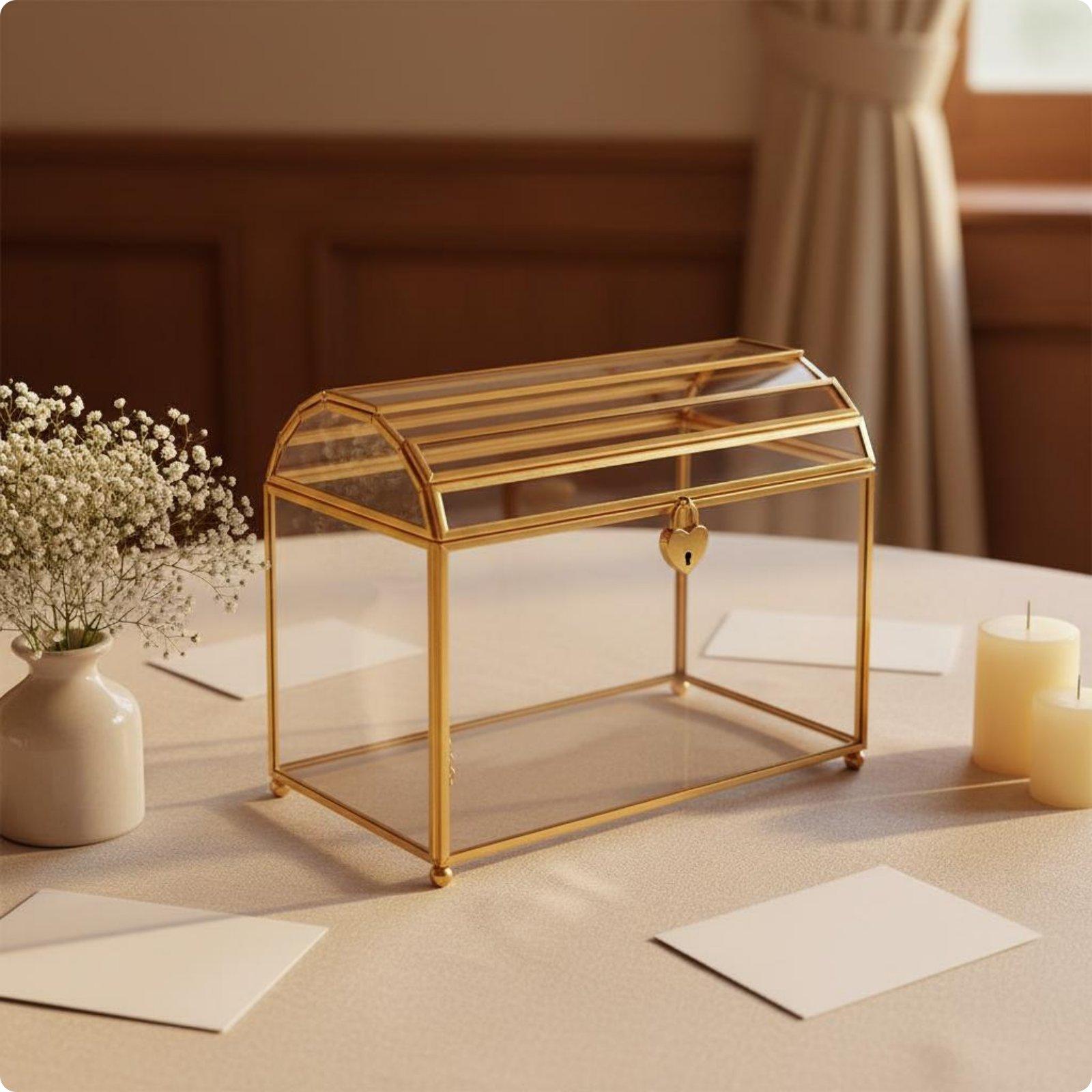 Elegante glazen trouwkaartenho - Wedding Card Box recensie en prijs