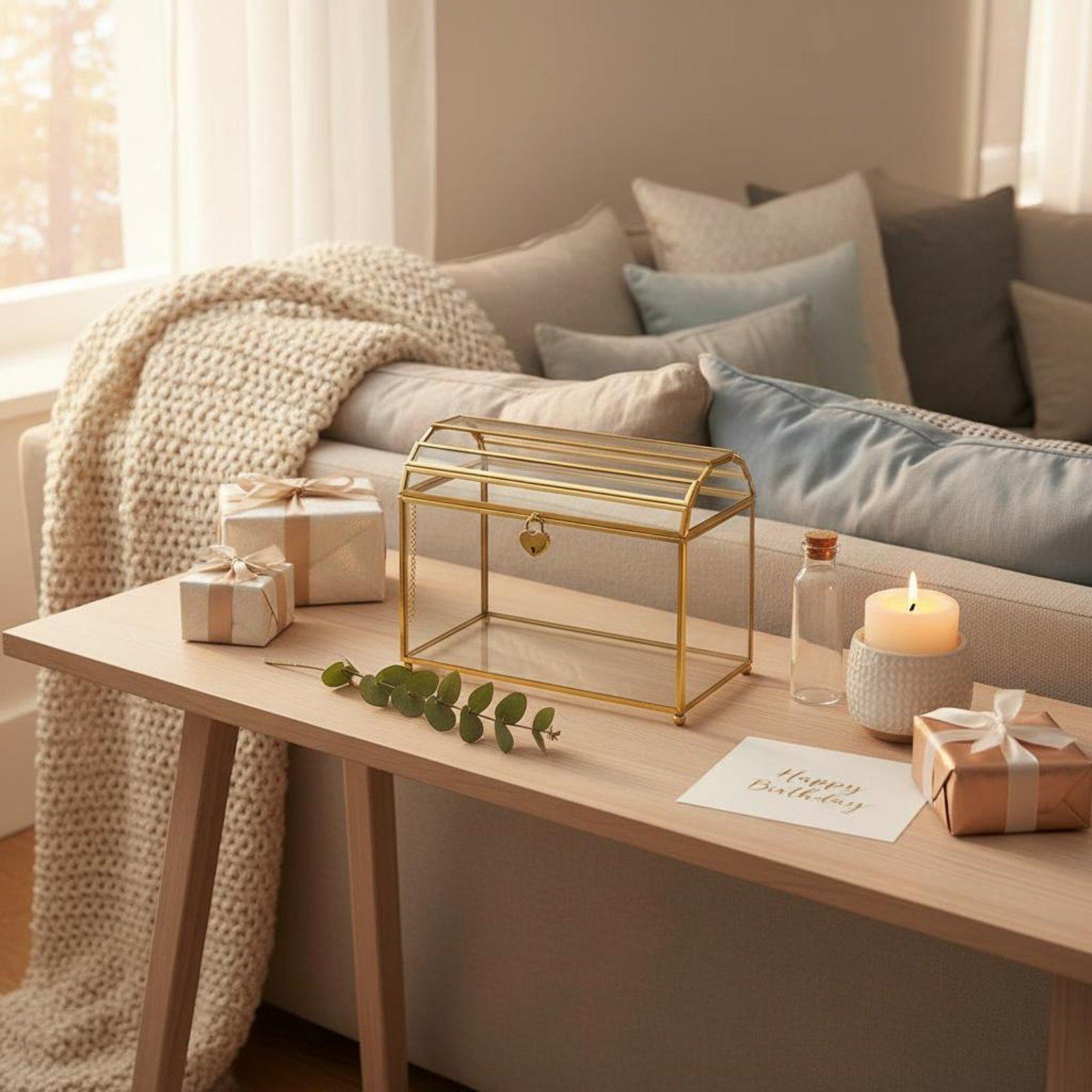 Elegante glazen trouwkaartenho - Wedding Card Box recensie en prijs